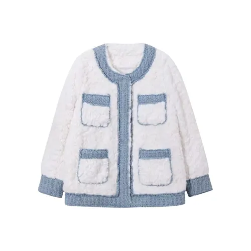 BVODE Синий с Белым Lettering Женские Бархатные Куртки