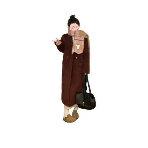 BELOVED STARRY Модель Одежда Цвет IS Темно-кофейный Женские Пальто