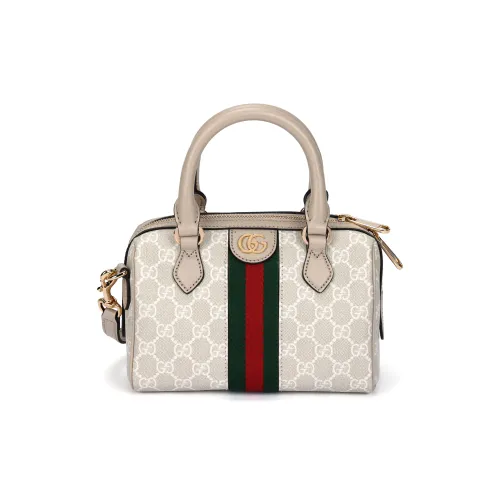 GUCCI Ophidia GG Supreme Холст и Кожа Сумка через плечо Сумка Мини Женская Бежевая и Белая