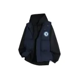 Темно-синий синий жилет + тонкий черный WY - аксессуары с вишневым цветком