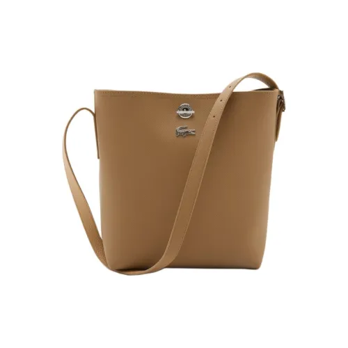 LACOSTE ПВХ Ведрообразные сумки Сумки через плечо Сумка на плечо Женская Коричневая