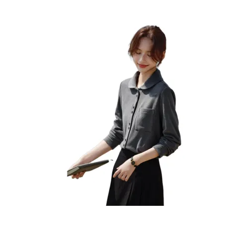 SHANGJING Серые Женские Рубашки