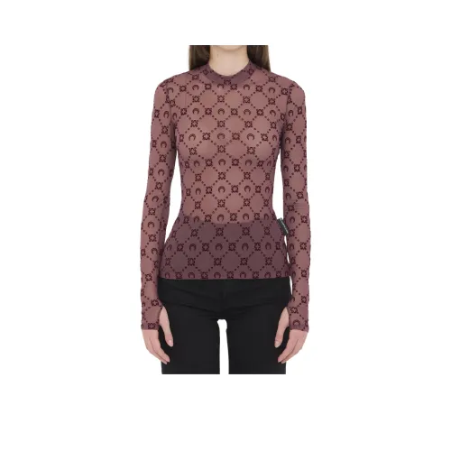 Marine Serre Бургунди Женские T-рубашки