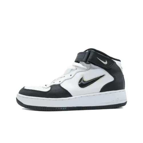 Nike Air Force 1 SC Abrasion Resistant Дышащий MID Топ Скейтбординг Кроссовки Унисекс Белый Черный