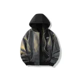 Чёрный с серым капюшоном