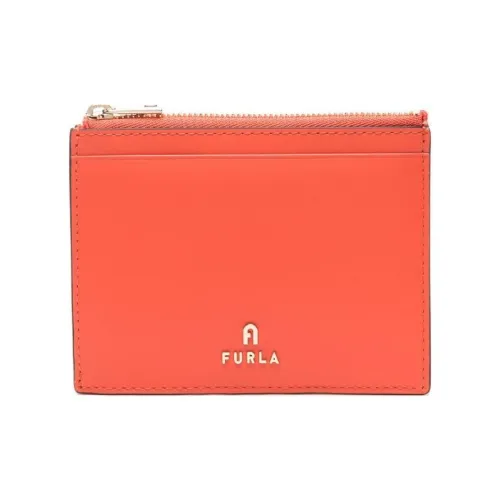 Furla Кожа Кошелек Держатель для карт Большой Унисекс Жженый Оранжевый