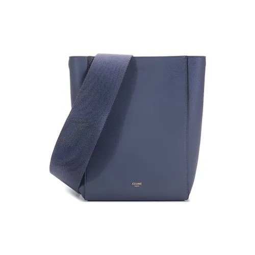 CELINE Sangle Коровья кожа Сумка через плечо Женская Синий Фиолетовый