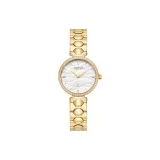 Женский часы с белым циферблатам и золотом