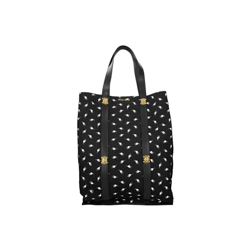 MIU MIU Хлопок Тоут Сумка Сумка для покупок Сумка Женская Черная