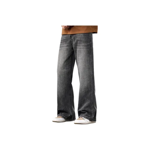 FAIRWHALE Черный Серый Мужские Джинсы