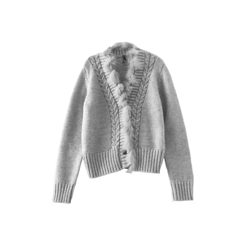 OUNIXUE Светло-серый Женский Свитер