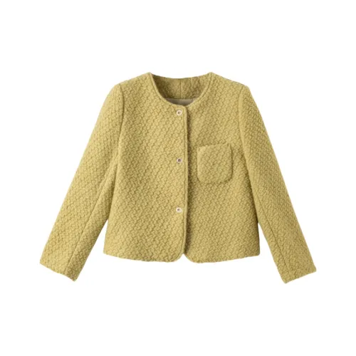 Late White Желтый Женские Бархатные Куртки