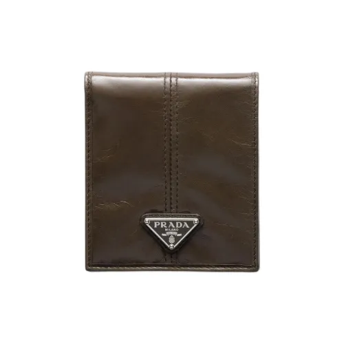 PRADA Телячья кожа Кошелек Унисекс Армейский зеленый