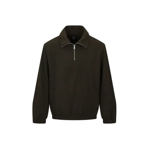 URBAN REVIVO Темно-коричневый Зеленый Мужской Свитшот