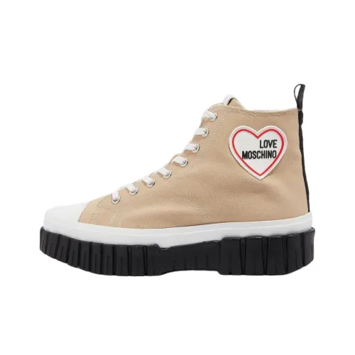 LOVE MOSCHINO Высокие кроссовки для скейтбординга женские коричневые