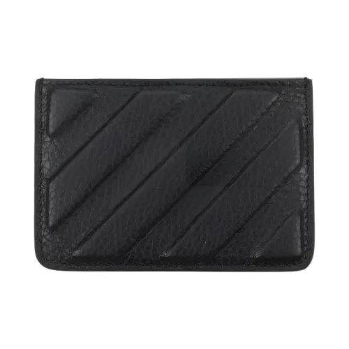 OFF Белый Кожа Держатель для карт Мужской Черный