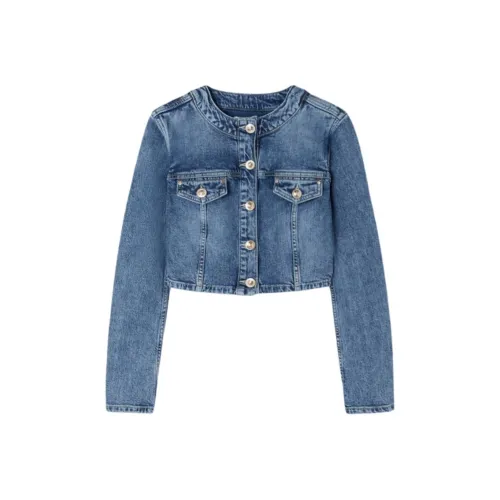 GUESS Джинсовые куртки среднего синего цвета для женщин