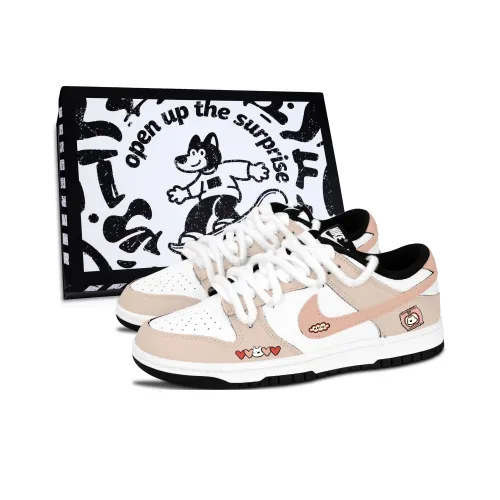 Nike Dunk Черный Белый Мягкий Нежно-розовый Устойчивый к истиранию Низкий Топ Скейтборд Кроссовки Унисекс Розовый