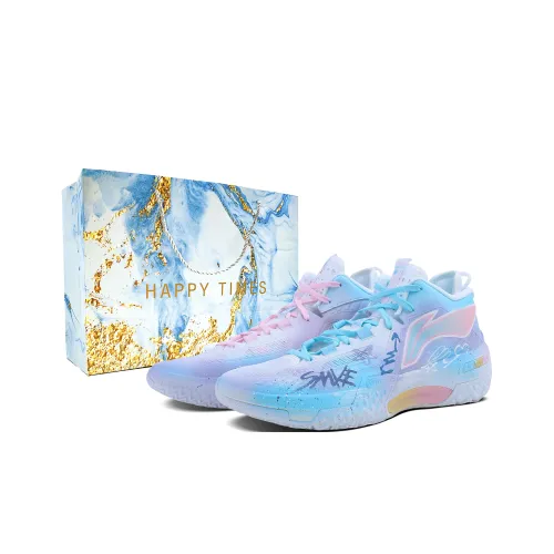 Подкладка Shudder Shock Absorbers устойчивая к износу противоскользящая низкий топ баскетбольные кроссовки мужской синий-фиолетовый несовпадающие