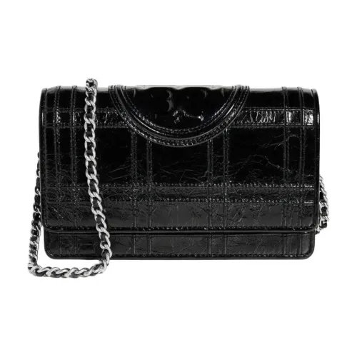 TORY BURCH Fleming Напп Кожа Портативный Одно Плечо Кошелек Маленький Женский Черный