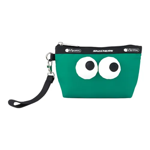 Skechers LeSportsac Коллаборация Ткань Big Eyed Сумка Милый Клатч Мелочь Кошелек Мини Унисекс Радость Зеленый
