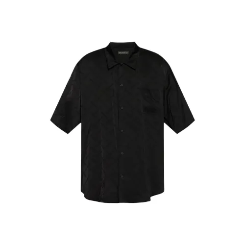 Balenciaga SS24 Рубашка Мужская Регулярного Кроя Черная