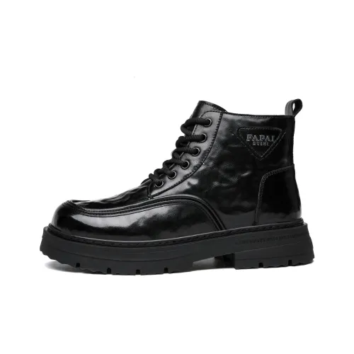 FAPAI Martin Boots Black Wool Men's