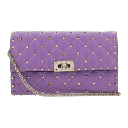 Valentino ROCKSTUD SPIKE Lambskin Сумка через плечо Женская Фиолетовая