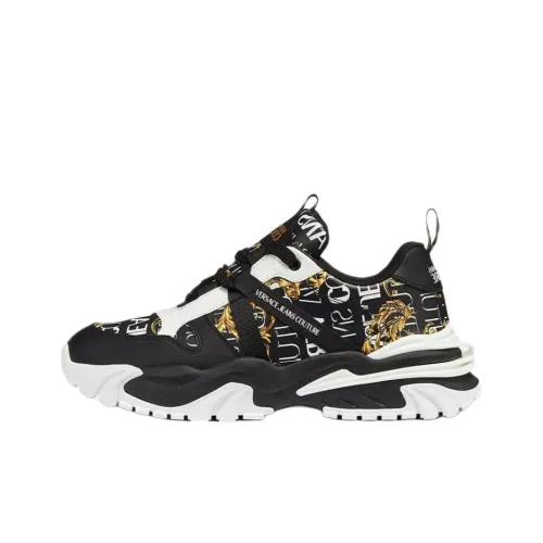 VERSACE JEANS VERSACE Низкий Топ Спортивная Повседневная Обувь Мужская Черный Белый