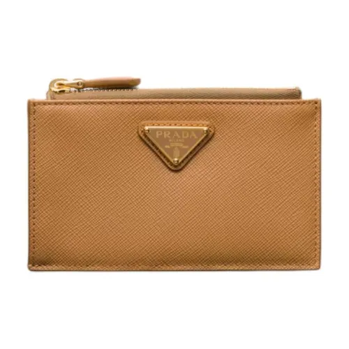 PRADA Saffiano кожаный держатель для карт женский коричневый