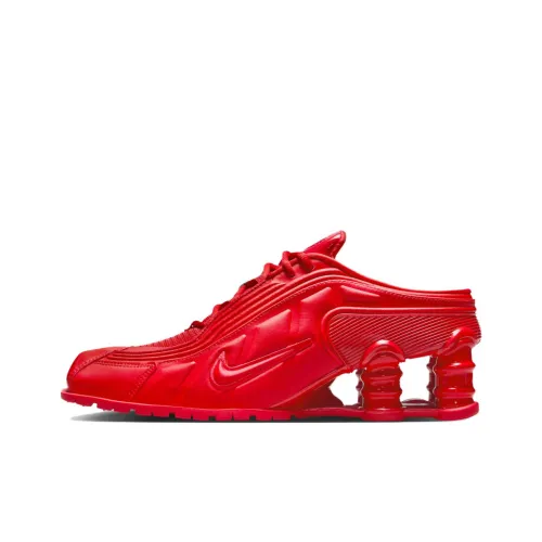 MARTINE ROSE x Nike Shox MR4 Slip-Resistant Abrasion-Resistant Low-Top Casual Running Shoes Unisex Red MARTINE ROSE x Nike Shox MR4 Противоскользящий устойчивый к истиранию низкий топ повседневная беговая обувь унисекс красный