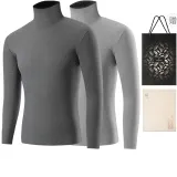 2-штучный комплект водолазки (Rain Gray + Siren Gray), бархат, термо-проводный, антибактериальный, бесшовный