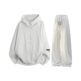 Белый Серый Топ + Белый Серый Фотиния [С флисовой подкладкой, термический]