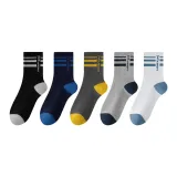 5 пар (Черный + Темно-синий + Темно-серый + Светло-серый + Белый)