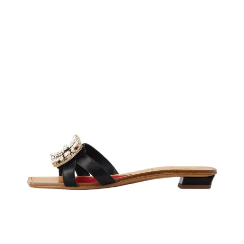 Roger Vivier Broche Vivier series Мода Тапочки Женские Черные
