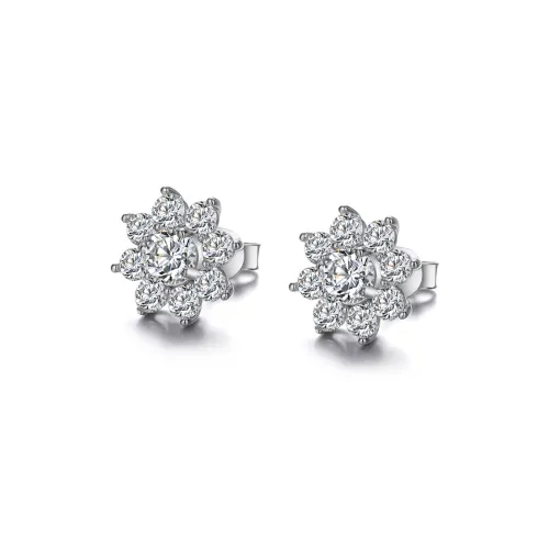 DAWO S925 Серебряные с драгоценными камнями серьги-гвоздики для женщин