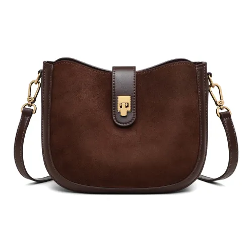 Younger Song Сумка через плечо из синтетической кожи стандартная женская кофейного карамельно-коричневого цвета