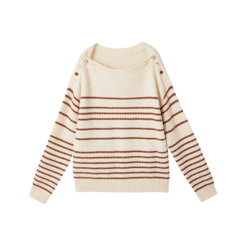 XIANGYING Кофейный Бежевый Женский Свитер