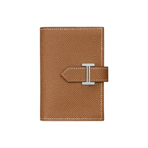 HERMES Bearn Epsom Телячья кожа Кошелек Мини Женские 37Gold Золотисто-коричневый