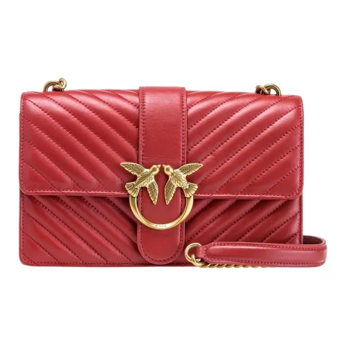 PINKO Love Icon Sheepskin Calfskin Маленькая квадратная сумка сумка через плечо сумка на плечо женская красная