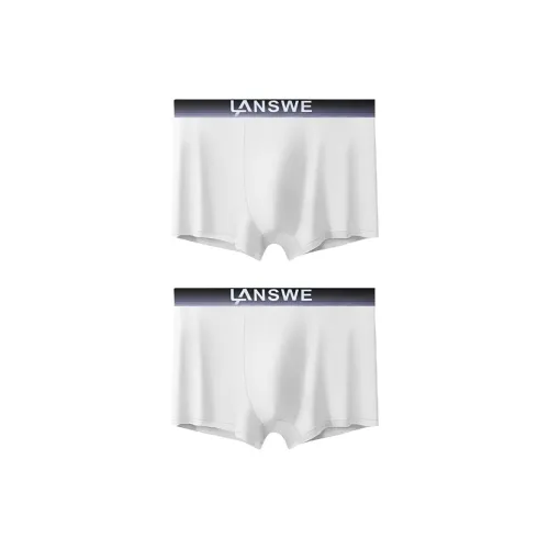 Lanza [2 упаковки] Белый + Белый Мужские боксер-шорты