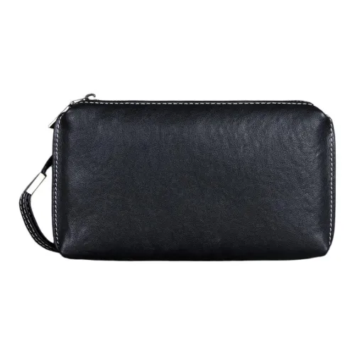 DOSRFINI Клатч из лощеной коровьей кожи стандартный мужской черный