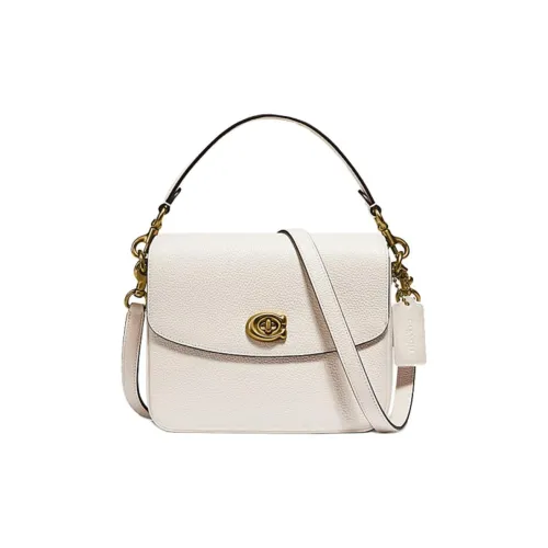 COACH Cassie Полированная кожа с эффектом галечного покрытия сумка-сумка сумка через плечо маленькая сумка через плечо белый для женщин