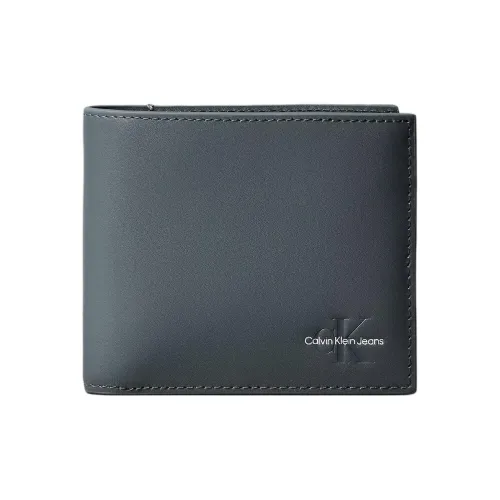 CALVIN KLEIN Кожа Кошелек Обычный Мужской Антрацит