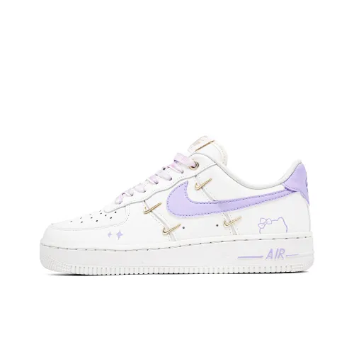 Nike Air Force 1 SWEET CAT История Амортизация Легкий Низкий Топ Скейтборд Кроссовки Женские Белый Фиолетовый