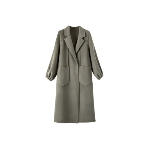 Late White Серый Зеленый Женский Пальто