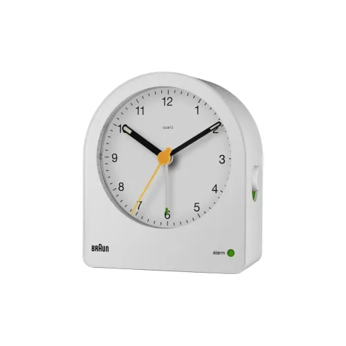 BRAUN Кварцевый механизм пластик будильник унисекс белый