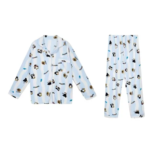 HAPG Синий с Белым Lettering Женские Пижамные комплекты