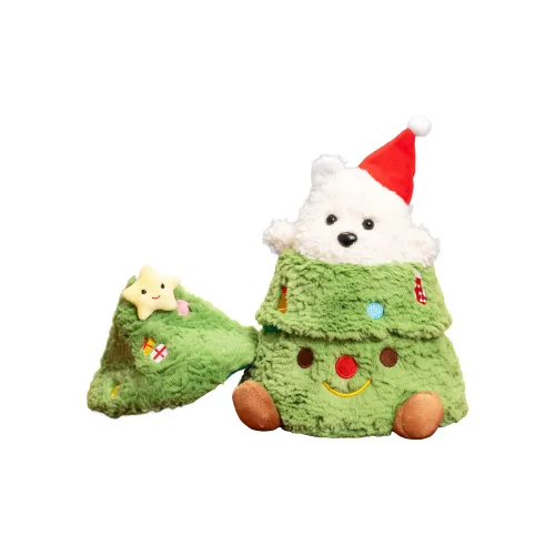 LEVENKENESS Щенок прячущийся за рождественской елкой Кукла Плюшевая кукла 30 см Длина тела