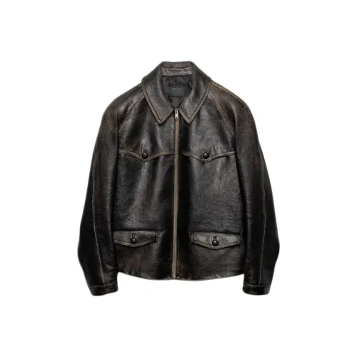 PRADA Кожа Куртка Стандартная Подкладка Женская